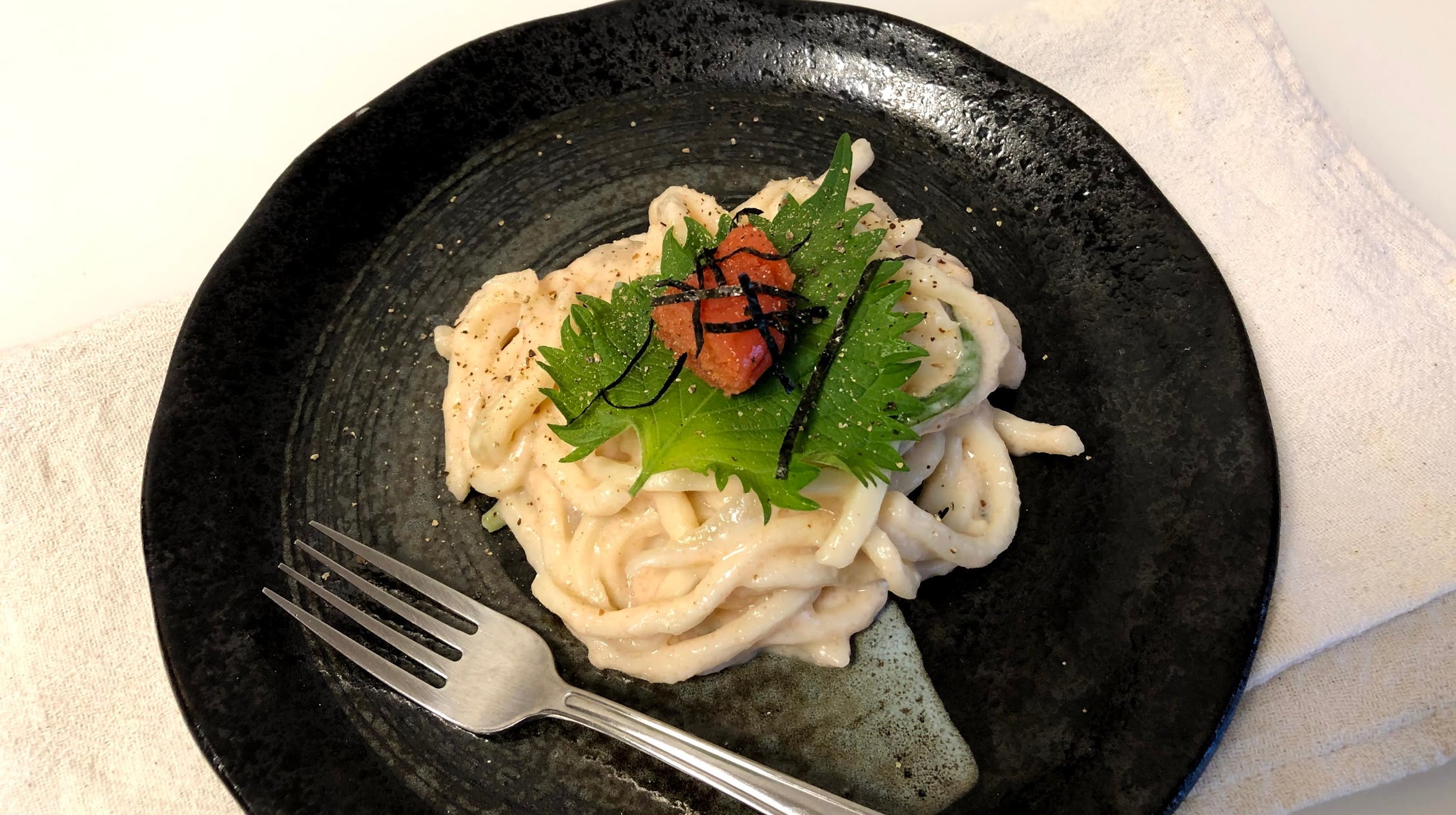 明太豆乳クリームうどん