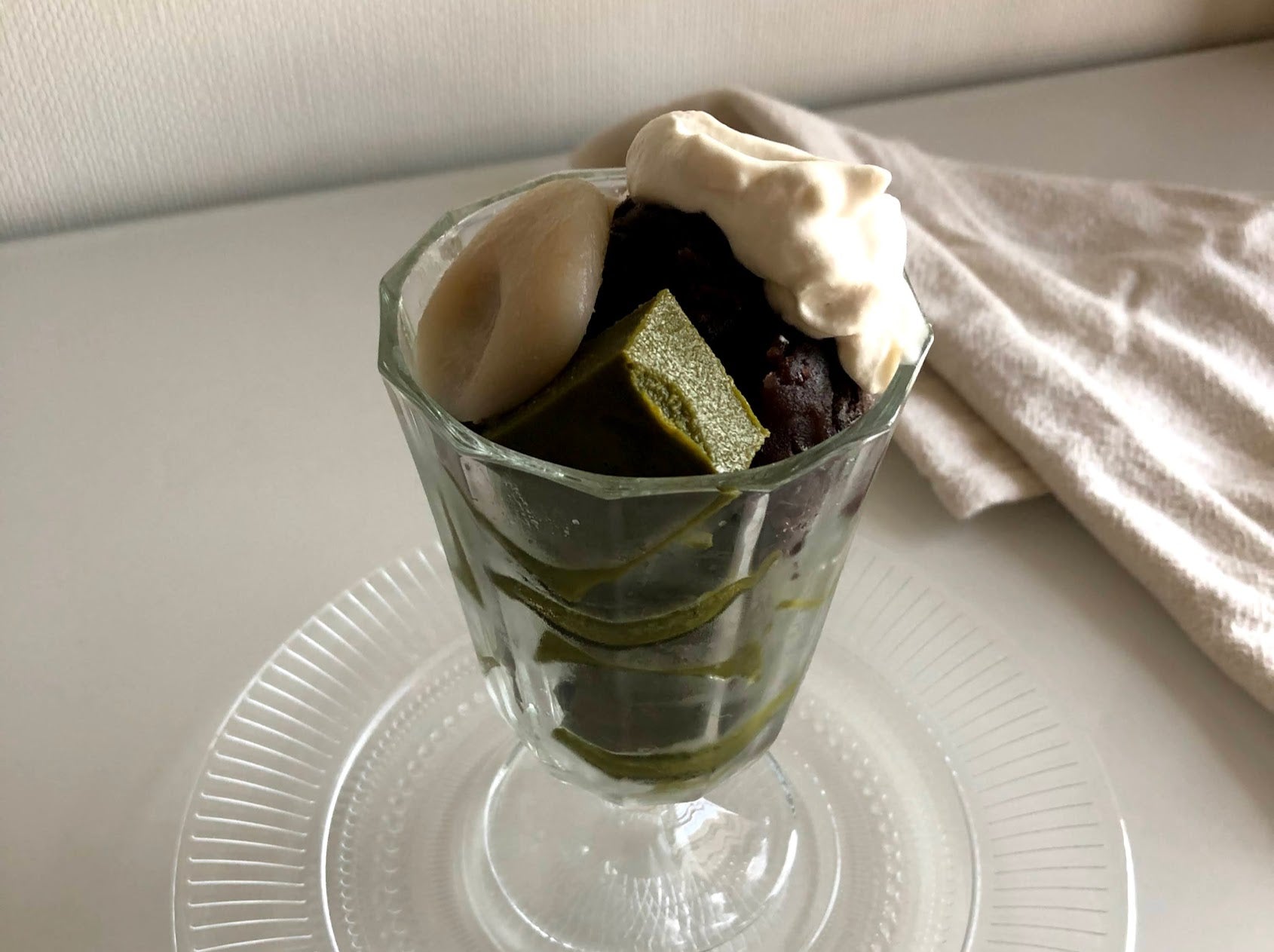 シンプルな抹茶豆乳寒天