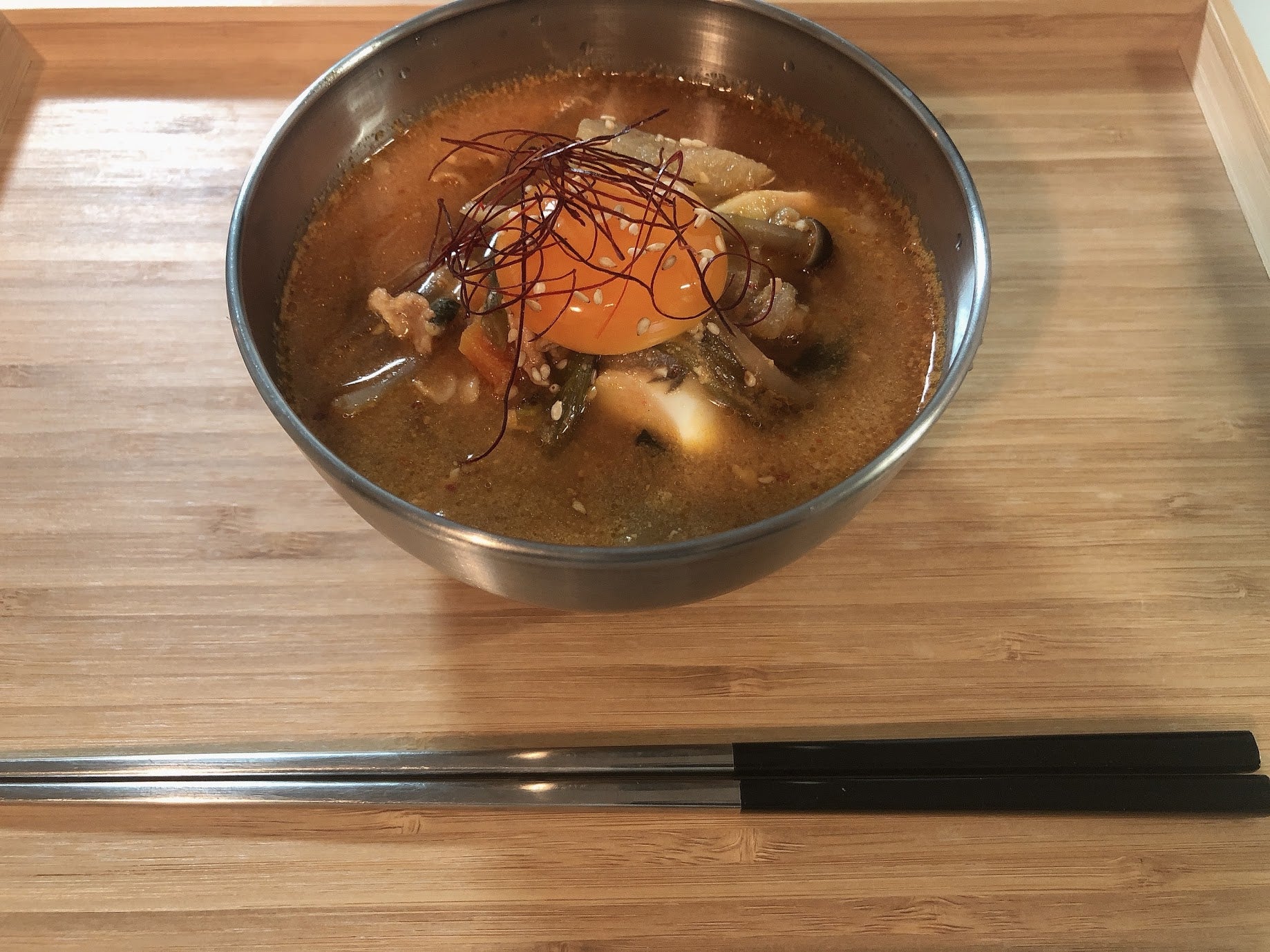 野菜たっぷりな豆乳チゲスープ